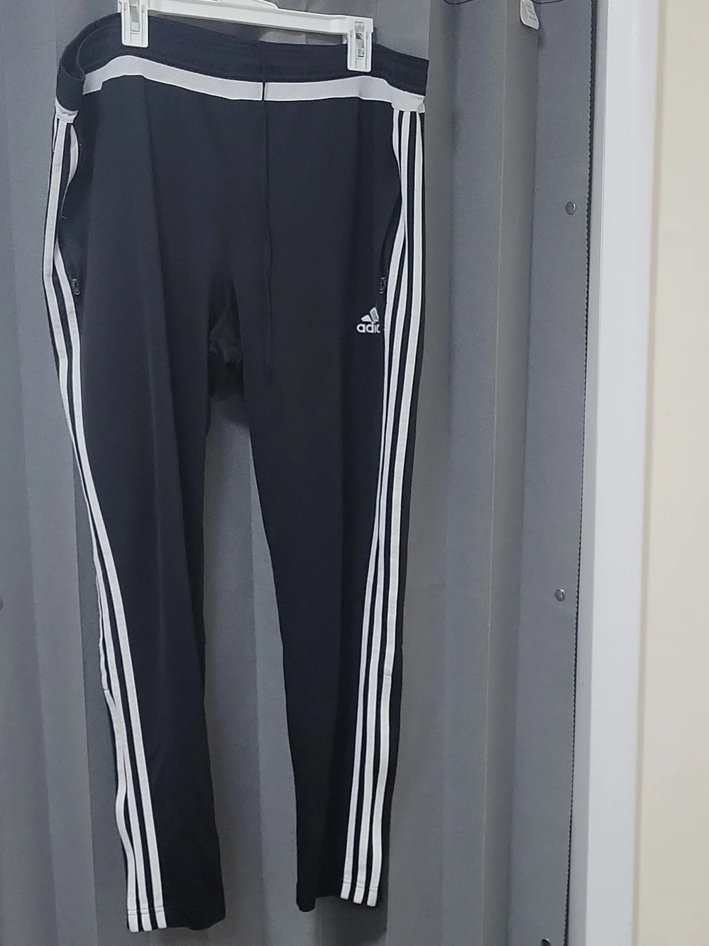 Adidas Black Track Pants with White 3-Stripes